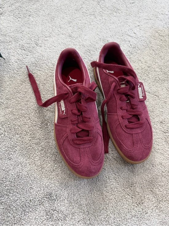 Puma Shoes - Puma Burgundy Suede Low-Top Sneakers